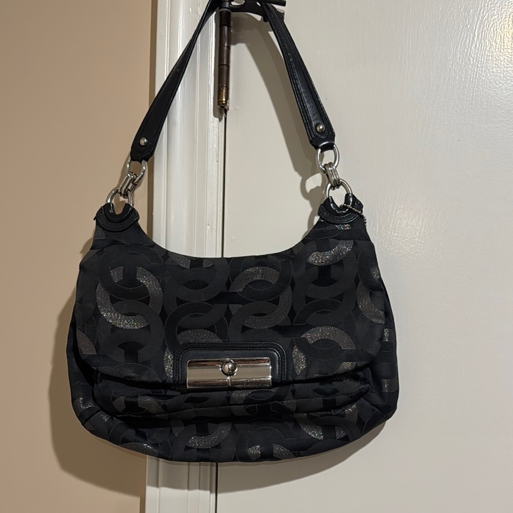 Black and Silver Coach Women's Bag
